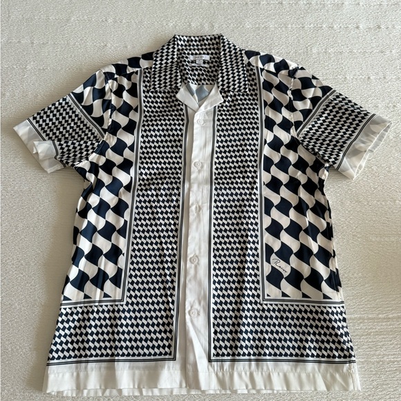 Reiss Shirts Reiss Black And White Casual Button Down Shirt With reiss-shirts-reiss-black-and-white-casual-button-down-shirt-with